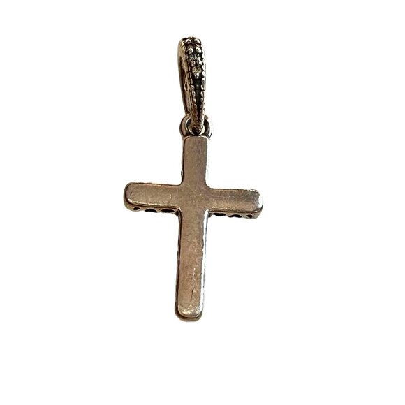 Pandora Sterling Silver Sparkling Cross Pendant Cubic Zirconia Charm - Picture 4 of 5
